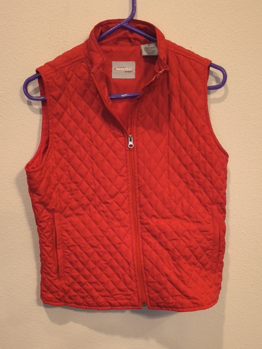 bolle Quilted Red Girls' Sleeveless Zip Vest Medium